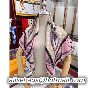 Pretty Style Louis Vuitton Wild At Heart 70 Silk Square Scarf 90x90cm LVS41321 Pink 2022