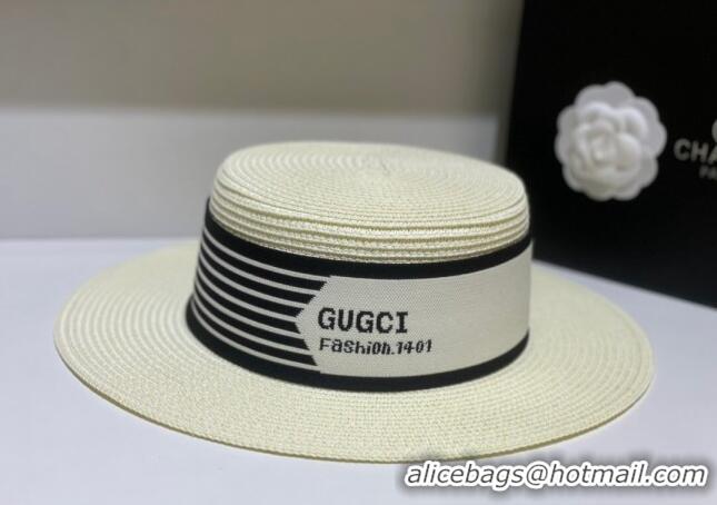 Famous Brand Gucci Straw Wide Brim Hat GH31511 Light Beige 2022