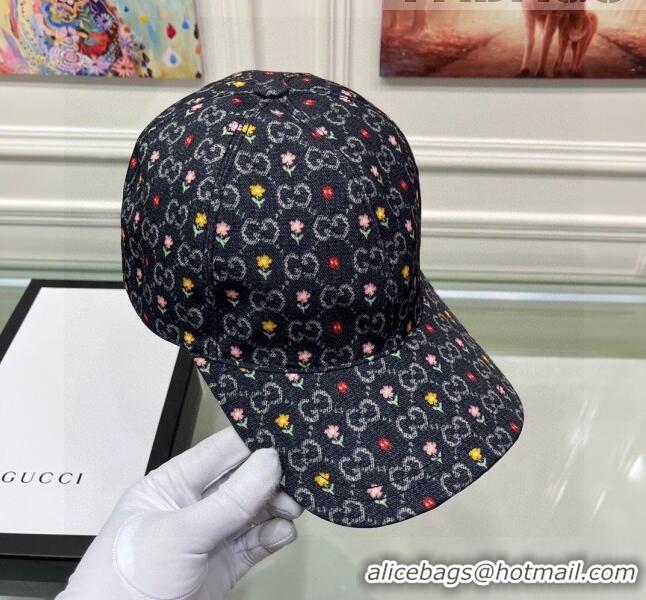 Spot Bulk Gucci GG Denim Baseball Hat 091521 Black 2022