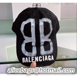 Trendy Design Balenciaga BB Baseball hat BA3125 Black 2022