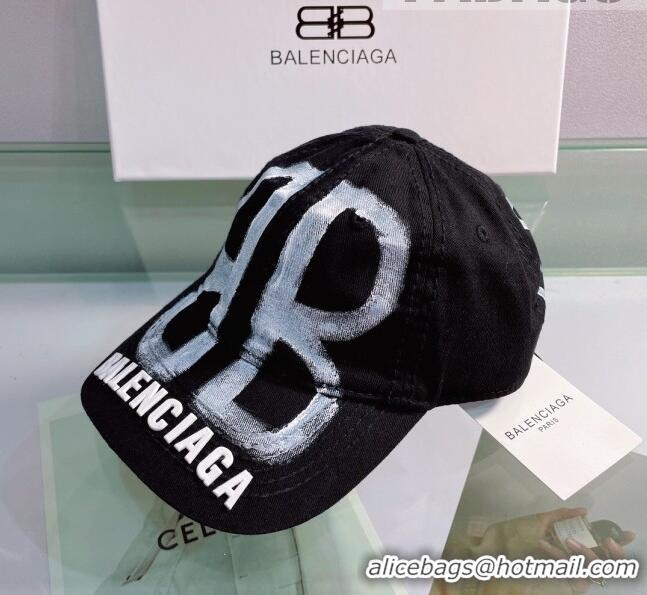 Trendy Design Balenciaga BB Baseball hat BA3125 Black 2022