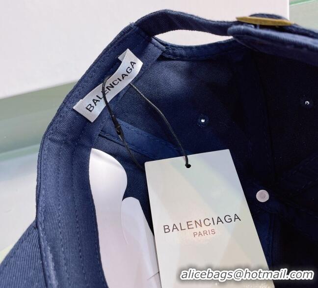 Top Quality Balenciaga BB Baseball hat BA3125 Navy Blue 2022