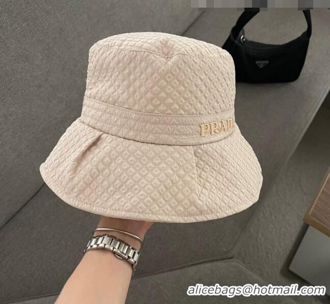 Top Quality Prada Fabric Bucket Hat 070698 White 2022