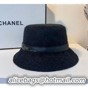 Pretty Style Loewe Logo Bucket Hat 043072 Black 2022