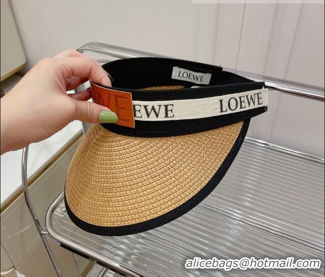 Cheapest Loewe Straw and Visor Hat with Logo Band LH2442 Khaki 2022