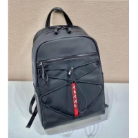 Famous Brand Prada Men's Technical Fabric Backpack 2VZ085 Black 2022