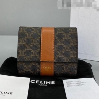 Good Product Celine Triomphe Small Wallet 60031 Brown 2021