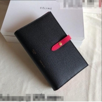 Well Crafted Celine Palm-Grained Leather Passport Wallet CE1825 Black/Red 2022