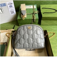 Cheapest Gucci GG Matelasse leather shoulder bag 702229 Dusty grey