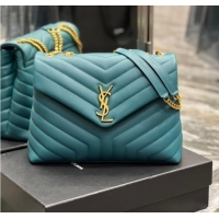 Trendy Design SAINT LAURENT LOULOU CHAIN BAG IN QUILTED Y LEATHER 487216 Lake blue