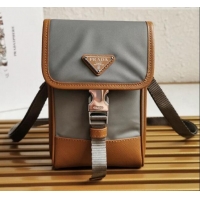 Well Crafted Prada Re-Nylon Messenger Mini Bag 2ZH108 Grey 2021