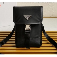 Promotional Prada Re-Nylon Messenger Mini Bag 2ZH108 Black 2021