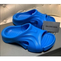 Best Price Balenciaga Rubber Slide Sandals Blue 0620152