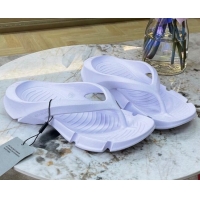 Luxurious Balenciaga Rubber Thong Slide Sandals Purple 0620156