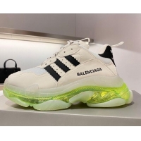 Good Product Adidas x Balenciaga Triple S Sneakers White/Green 070103