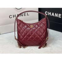 Reasonable Price Chanel Lambskin Backpack AS3487 Burgundy
