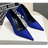 Purchase Balenciaga x Gucci Knife Crystal High Heel Pumps 8.5cm Blue 081317