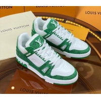 Best Price Louis Vuitton LV Trainer Sneakers White/Green 052385