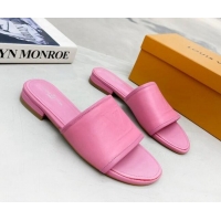 Best Product Louis Vuitton Magnetic LV Flat Slide Sandals Pink 062012