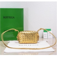 Inexpensive Bottega Veneta Mini intrecciato leather cross-body bag 680254 gold