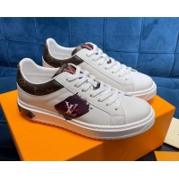 Duplicate Louis Vuitton Time Out Leather Sneakers White/Monogram 0621053