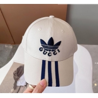 Popular Style adidas x Gucci Canvas Baseball Hat 070699 White 2022