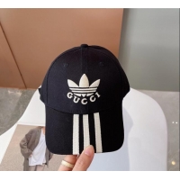 Top Quality adidas x Gucci Canvas Baseball Hat 0706101 Black 2022
