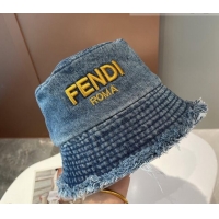 Luxury Classic Fendi Denim Bucket Hat 091527 Blue 2022