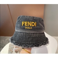 Modern Classic Fendi Denim Bucket Hat 091527 Black 2022