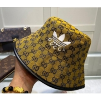 Fashion Discount adidas x Gucci GG Bucket Hat 081836 Yellow 2022