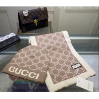 Low Cost Gucci GG Knit Hat and Scarf Set 083133 Camel 2022
