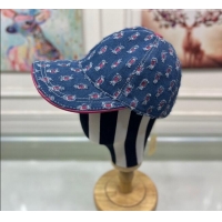 Stylish Discount Louis Vuitton Denim Baseball Hat 0915 Blue/Red 2022