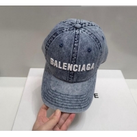 Popular Balenciaga Denim Baseball Hat 706107 Washed Blue 2022