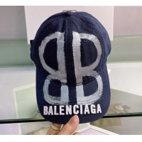 Top Quality Balenciaga BB Baseball hat BA3125 Navy Blue 2022