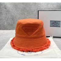 Well Crafted Prada Canvas Bucket Hat 6946 Orange 2022