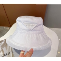 Unique Grade Prada Fringe Canvas Bucket Hat PA2775 White 2022