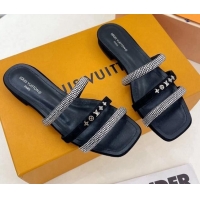 Most Popular Louis Vuitton Appeal Flat Slide Sandals Black 081070