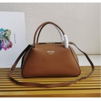Top Design Prada leather tote bag 1BD665 caramel