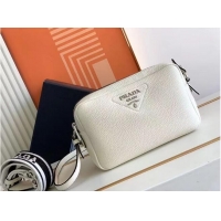 Classic Prada Leather bag with shoulder strap 1DB820 white