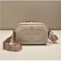 Popular Style Prada Leather bag with shoulder strap 1DH781 light pink