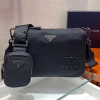 Famous Brand Prada Re-Nylon Messenger Bag 712589 Black 2022
