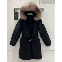 Promotional Moncler Down Coat with Fox Fur Collar M92024 Black 2022