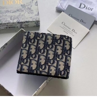 Shop Discount Dior Oblique Jacquard Wallet DH05E Beige And Black
