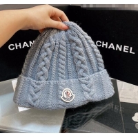 Women Luxury Moncler Knit Hat M2911 Light Blue 2021