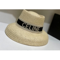 Grade Celine Staw Bucket Hat with Logo Band CE2435 Beige 2021