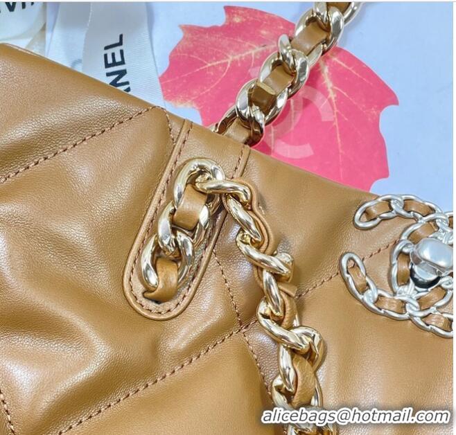 Famous Brand CHANEL 19 SHOPPING BAG AS3519 apricot