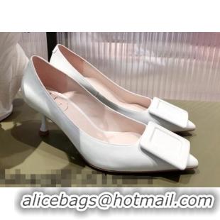 Grade Quality Roger Vivier Patent Leather 8.5 cm Pumps White 081090