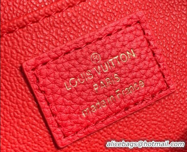Top Grade Louis Vuitton Cosmetic Pouch PM in Monogram Leather M69414 Scarlet Red 2021