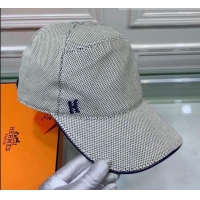 Trendy Design Hermes Canvas Baseball Hat with Side H 0176 Grey 2021