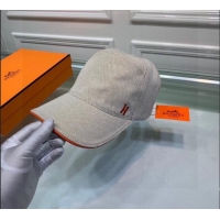 Well Crafted Hermes Canvas Baseball Hat with Side H 0176 Beige 2021